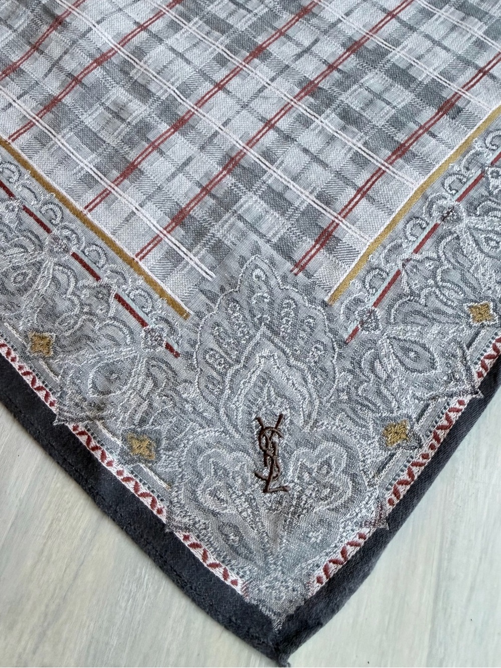 Yves Saint Laurent (YSL) cotton pocket square scarf 4-in-1 DIY Scarf Bow